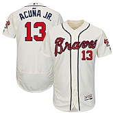 Braves 13 Ronald Acuna Jr. Cream Flexbase Jersey Dzhi,baseball caps,new era cap wholesale,wholesale hats